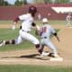 Ada senior Zac Carroll (22) beats out an infield single to lead off the first inning Monday night against Plainview. The AHS speedster stole three bases in the game and now has 29 so far this spring.