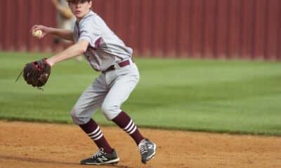 Richard R. Barron - The Ada News -- Ada second baseman Hunter McDonald was involved in seven putouts during the Cougars’ 13-0 five-inning run-rule victory at Plainview Tuesday night.