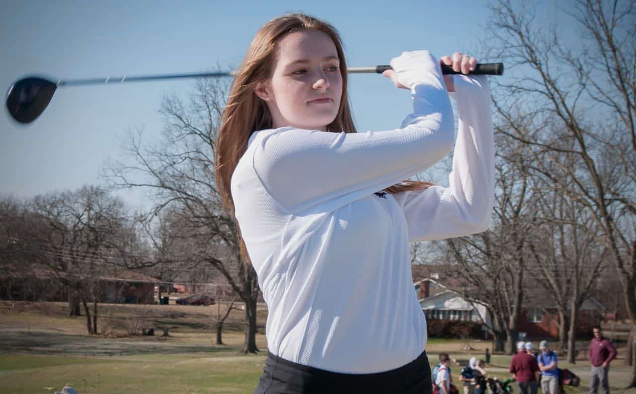 Richard R. Barron | The Ada News -- Ada junior Kylee Cutler and her Lady Cougar teammates will compete in a Class 4A Regional Tournament in Seminole on April 27. The Top 3 teams in the regional advance to the Class 4A State Tournament scheduled for May 5-6 at the Buffalo Rock Golf Course in Hennessey.