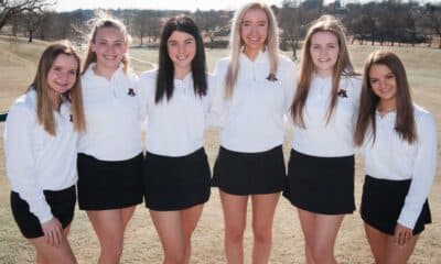 Richard R. Barron | The Ada News Members of the 2021 Ada High School golf team include, from left to right: Ava Patterson, Kate McCortney, Emily Kemp, Ava Manwell, Kylie Cutler and Lexie Inslee. Ava Patterson (Fr) Kate McCortney (Fr) Emily Kemp (So) Ava Manwell (Fr) Kylie Cutler (Jr.) Lexie Inslee (So)