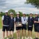 The Ada High boys golf team won a Class 4A Regional championship Monday at the Prairie West Golf Club in Weatherford. Team members include, from left to right: David Johnson, David Anderson, Mack Weems, Michael Huff, Derek Layton and head coach Robbie Powell.