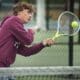 Richard R. Barron - The Ada News -- Ada freshman Jackson Swopes and fellow freshman Tate Danielson defeated the McAlester team of Alhtoba Haynes and Dustin Wall 6-4, 6-4 in a tense third-place match Tuesday at the weather-delayed Ada Tennis Tournament.
