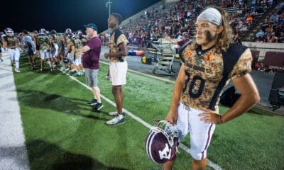 Richard R. Barron | The Ada News - Ada senior Caden Ross (30) watches from the sidelines earlier this year against McAlester. Ross will miss the rest of the season with a torn ACL.