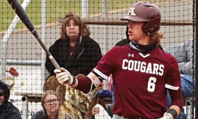 Travis Muse | Ada Baseball Boosters -- Ada’s Carter Freeland waits for his pitch during action at the 2022 Heart of Oklahoma Tournament in Purcell. Freeland belted a two-run triple in Ada’s 6-2 win over Lexington.