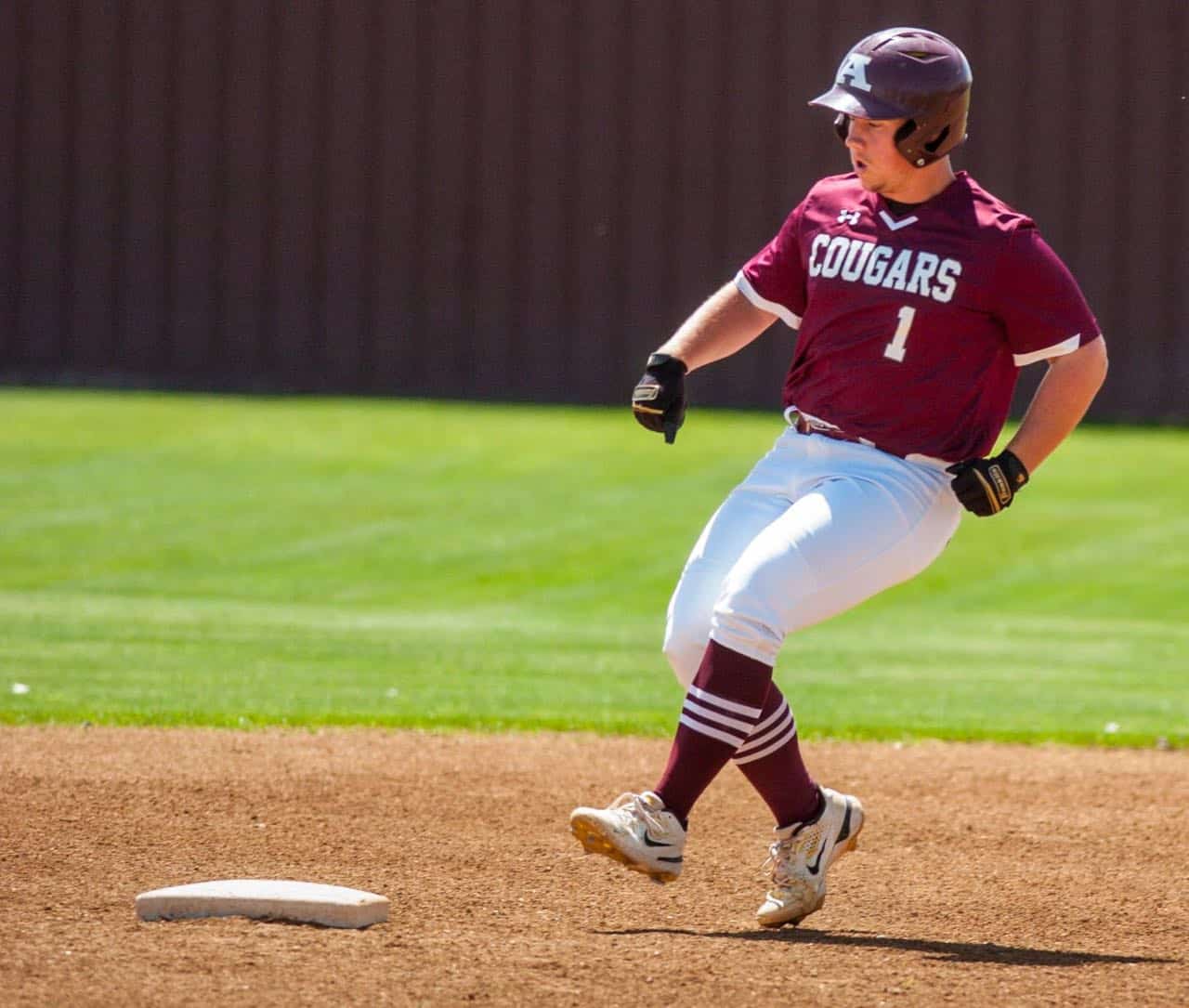 Richard R. Barron | The Ada News -- Ada senior Hunter Condon (1) finished 2-for-4 with a home run, a double and three RBIs to help the Cougars knock off District 4A-2 foe Chickasha in a makeup game Wednesday afternoon in Ada.