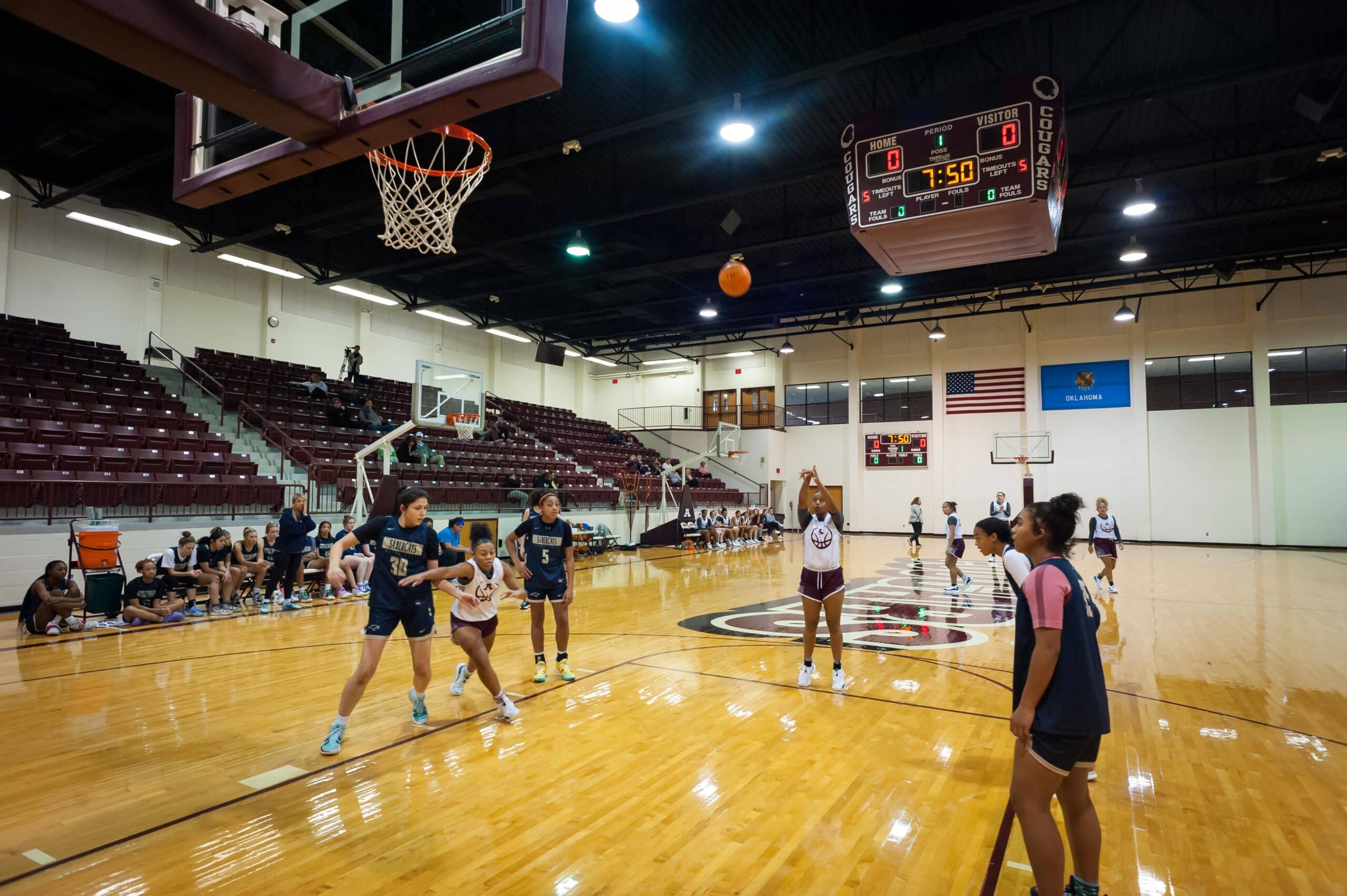Richard R. Barron | The Ada News -- Ada’s Amaya Frizell shoots a free throw during a scrimmage with Southmoore Thursday inside the Cougar Activity Center. The Lady Cougars’ next scrimmage action is next Tuesday in Tulsa.
